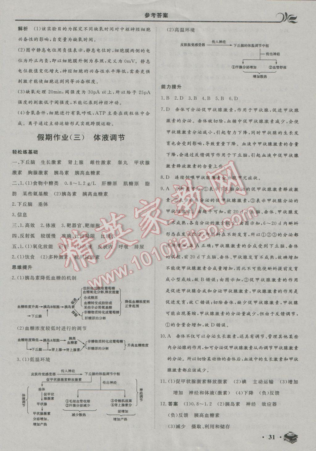 2017年金榜題名系列叢書新課標(biāo)快樂假期高二年級生物 參考答案第3頁