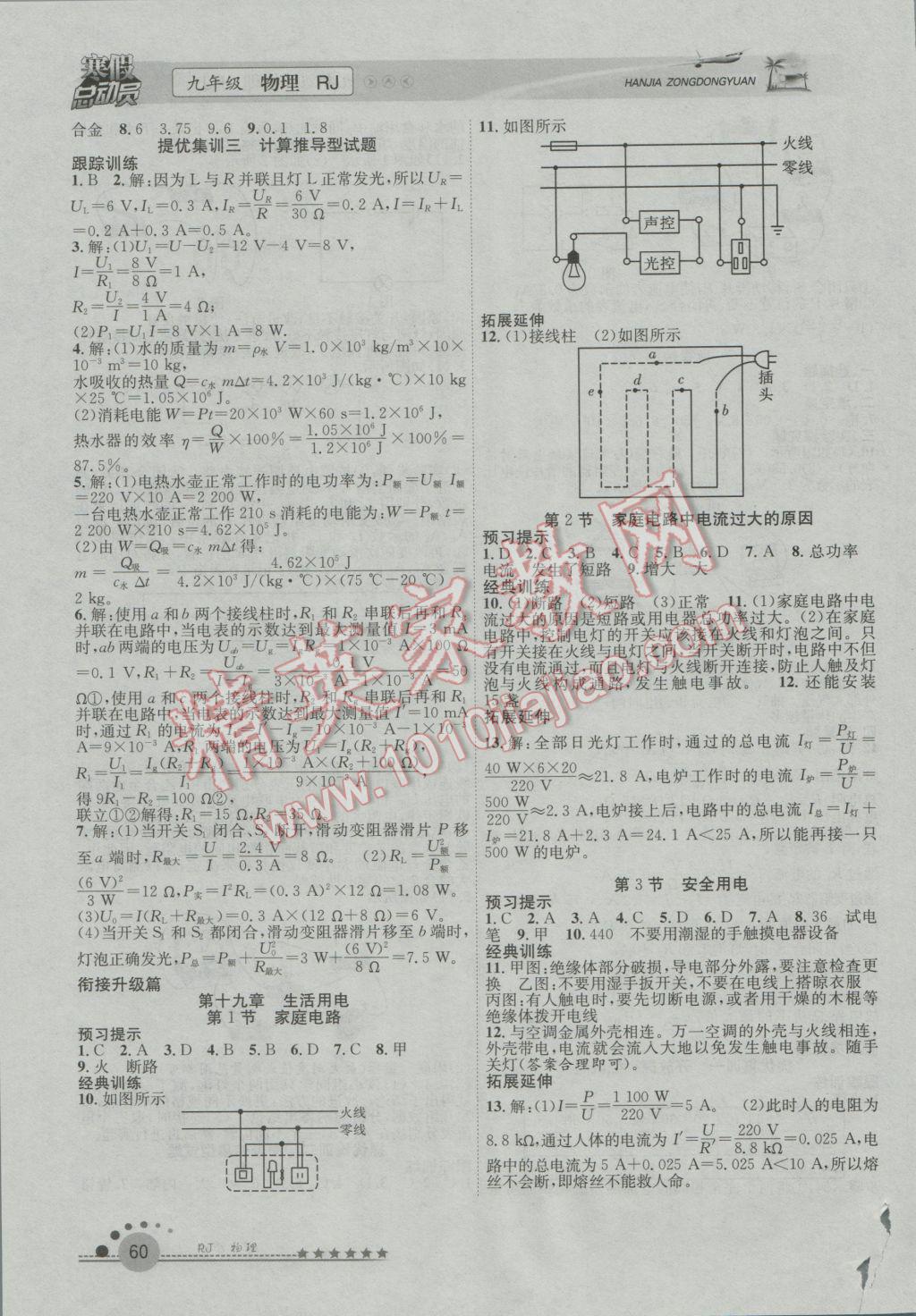 2017年寒假總動(dòng)員九年級(jí)物理人教版 參考答案第4頁