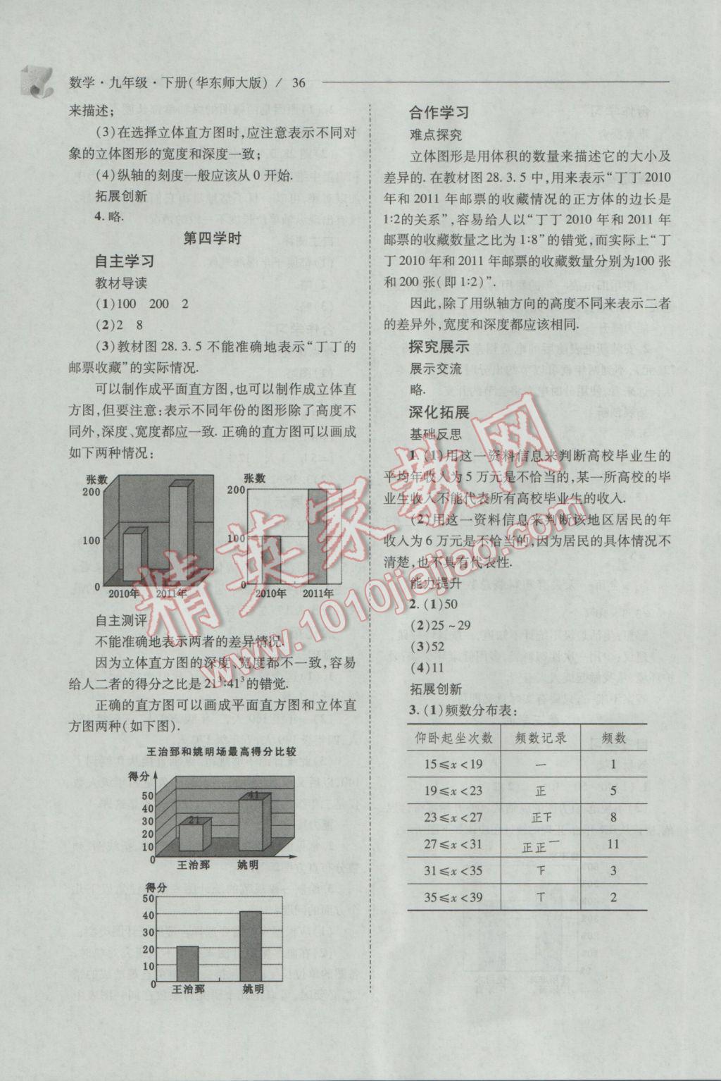 2017年新課程問題解決導學方案九年級數(shù)學下冊華東師大版 參考答案第36頁