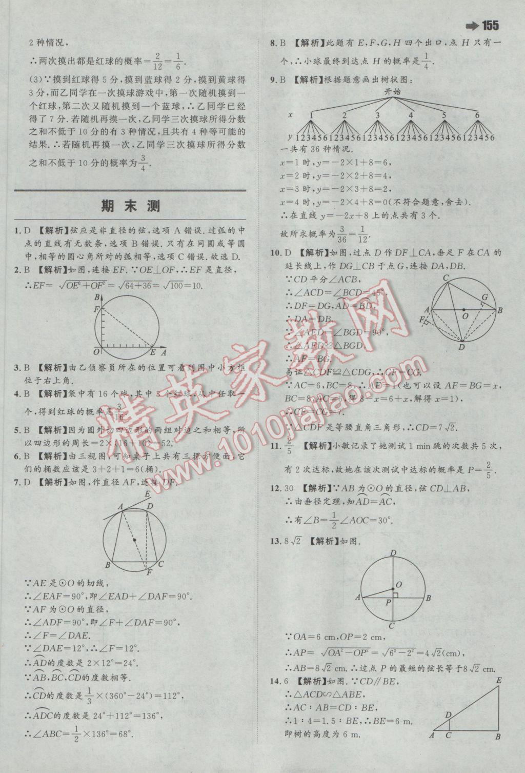 2017年一本初中數(shù)學(xué)九年級下冊滬科版 參考答案第41頁