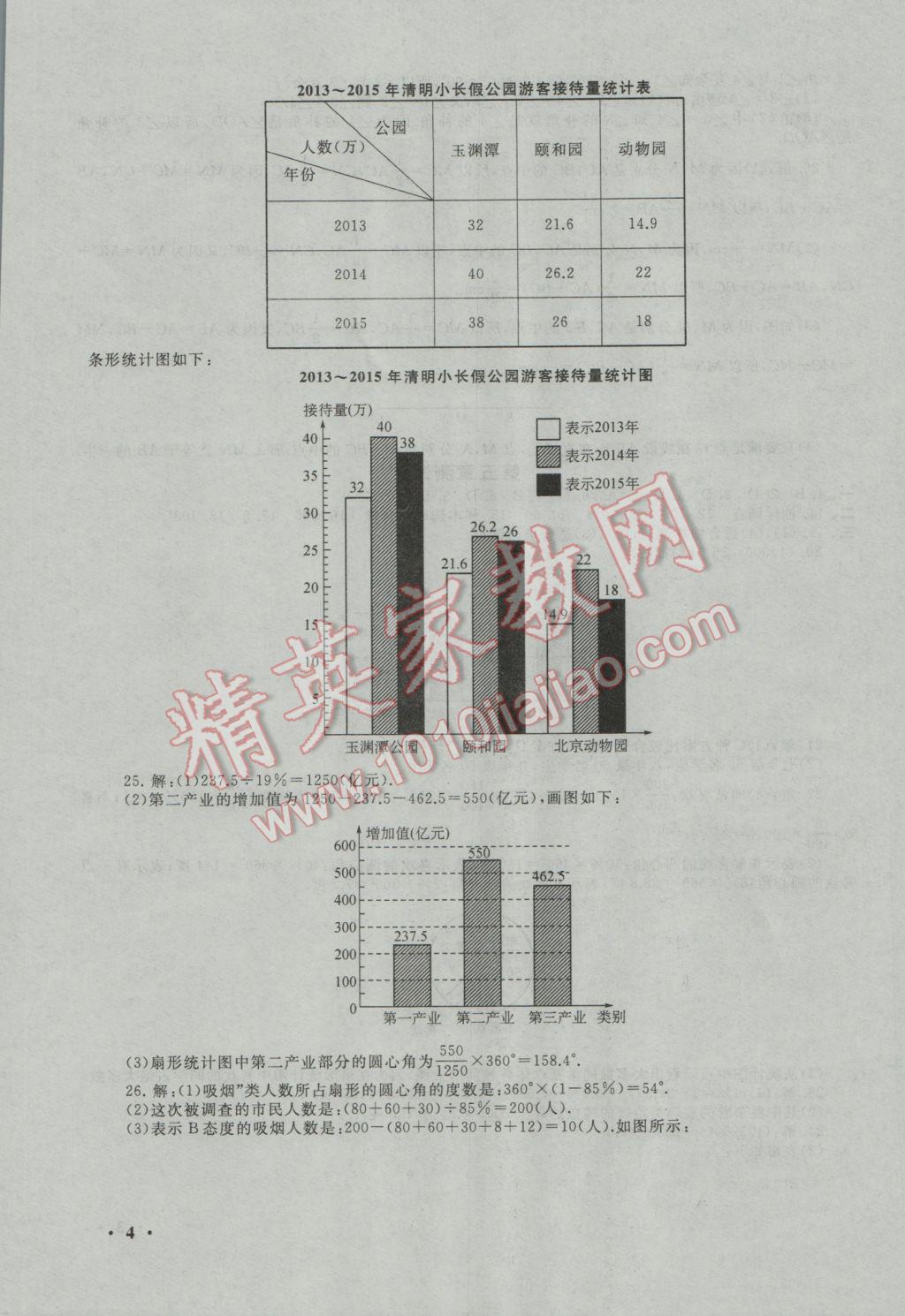 2017年期末寒假大串联七年级数学湘教版 参考答案第4页