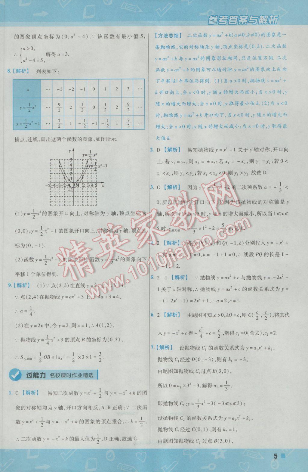 2017年一遍過初中數(shù)學九年級下冊華師大版 參考答案第5頁