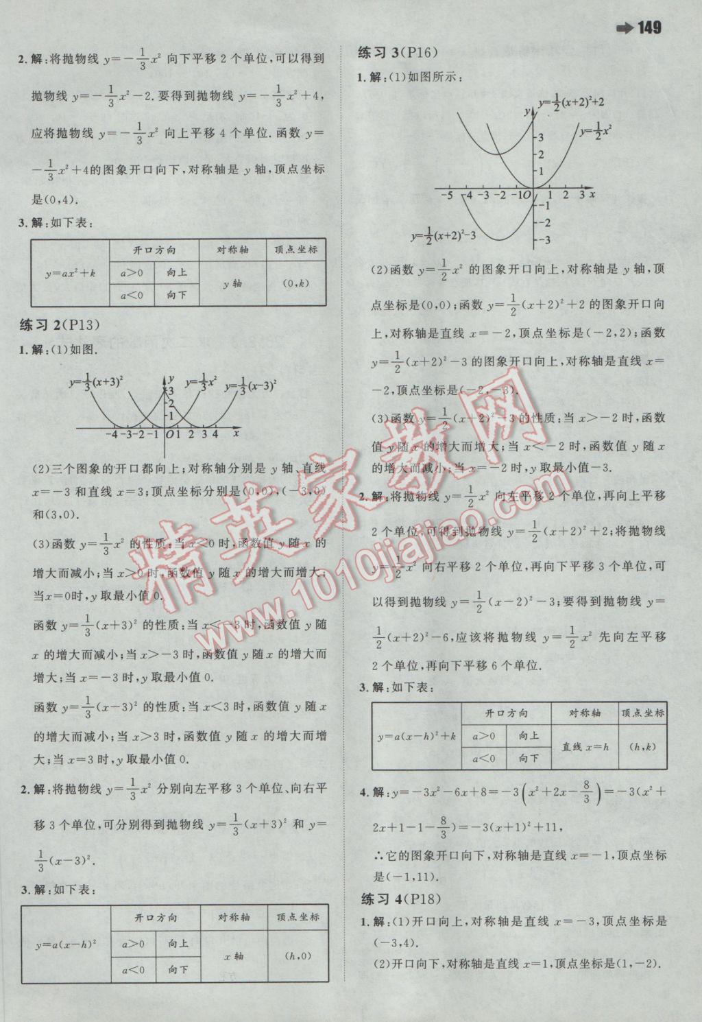 2017年一本初中数学九年级下册华师大版 参考答案第43页