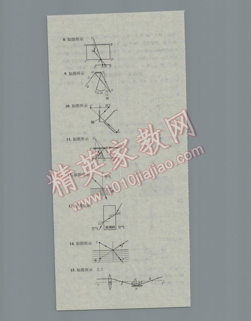 2017年華章教育寒假總復(fù)習(xí)學(xué)習(xí)總動員八年級物理教科版 參考答案第5頁