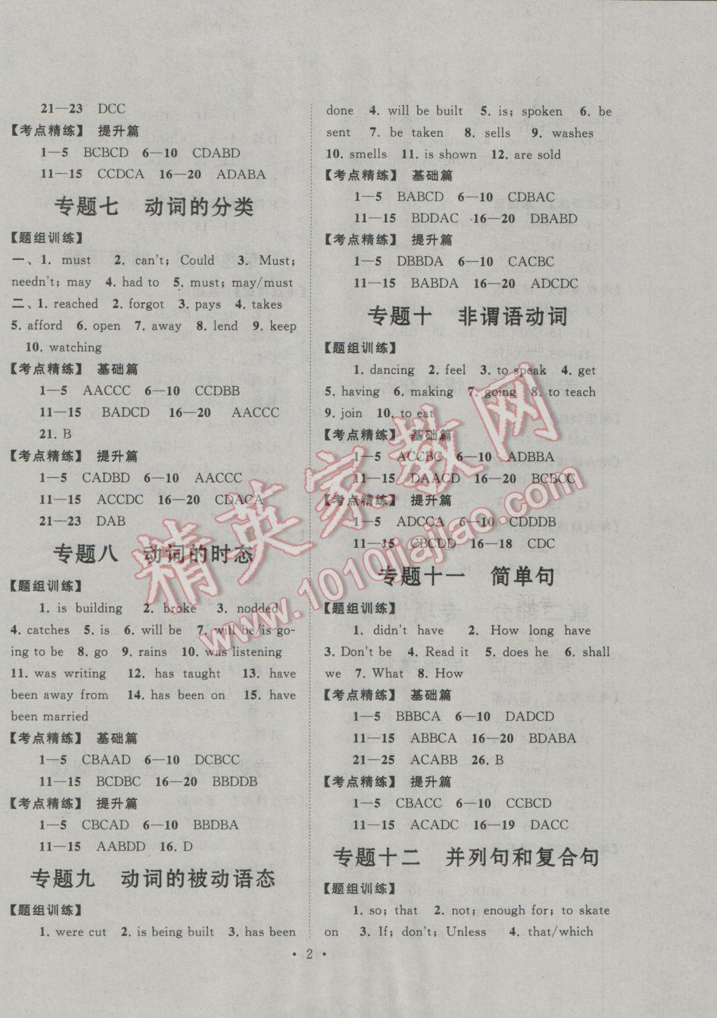 2017年中考提分攻略英語 參考答案第2頁
