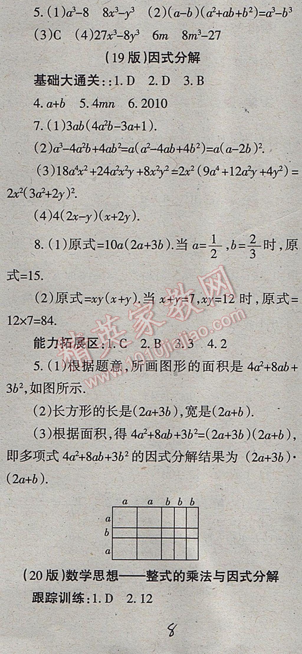 2017年学习方法报数学周刊八年级人教版 参考答案第8页