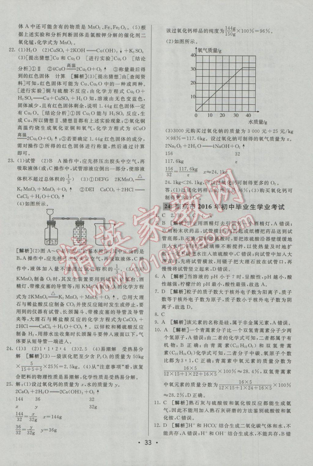 2017年中考妙策山東省17地市2016中考真題超詳解33套匯編化學(xué) 參考答案第33頁(yè)