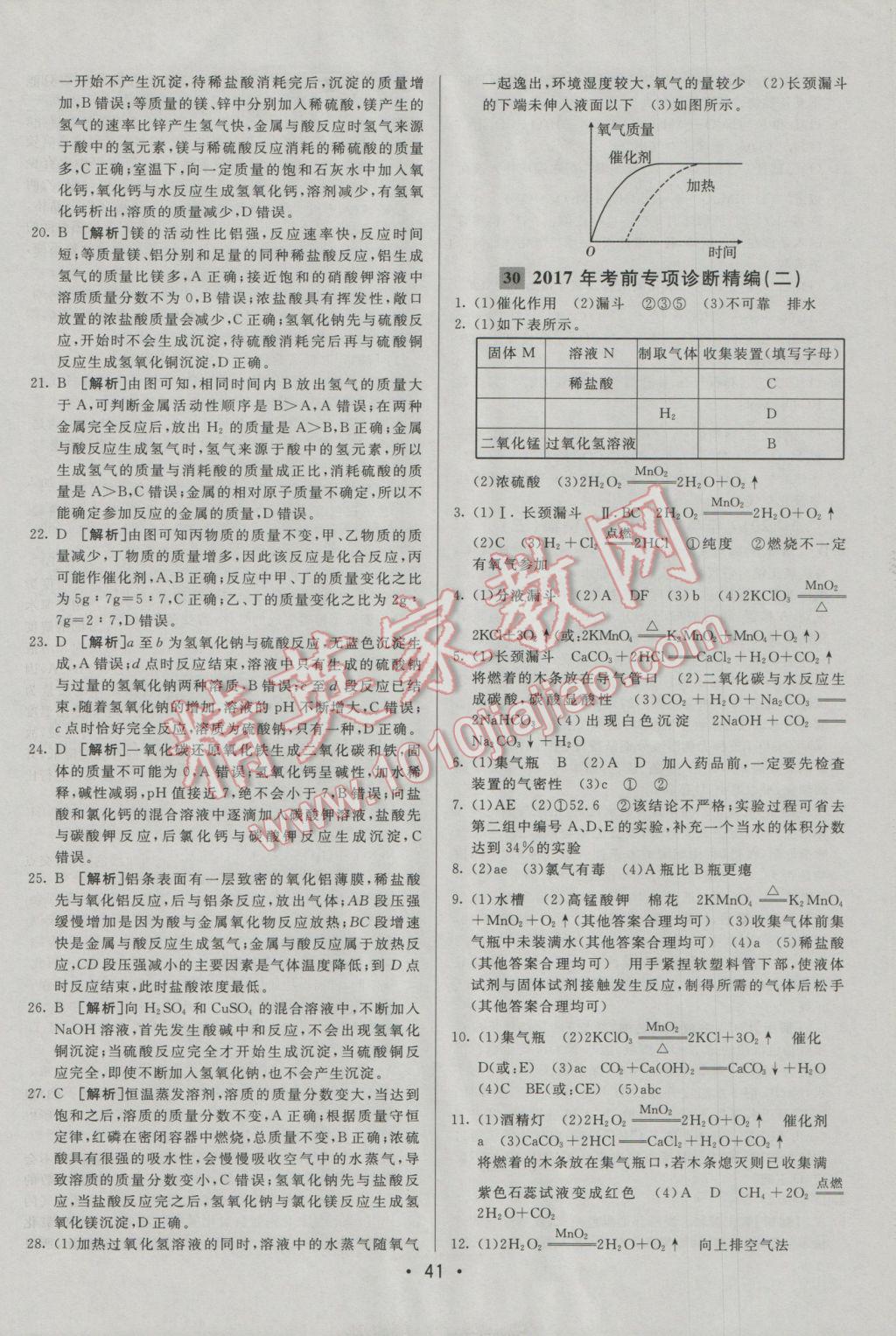 2017年中考妙策山东省17地市2016中考真题超详解33套汇编化学 参考答案第41页