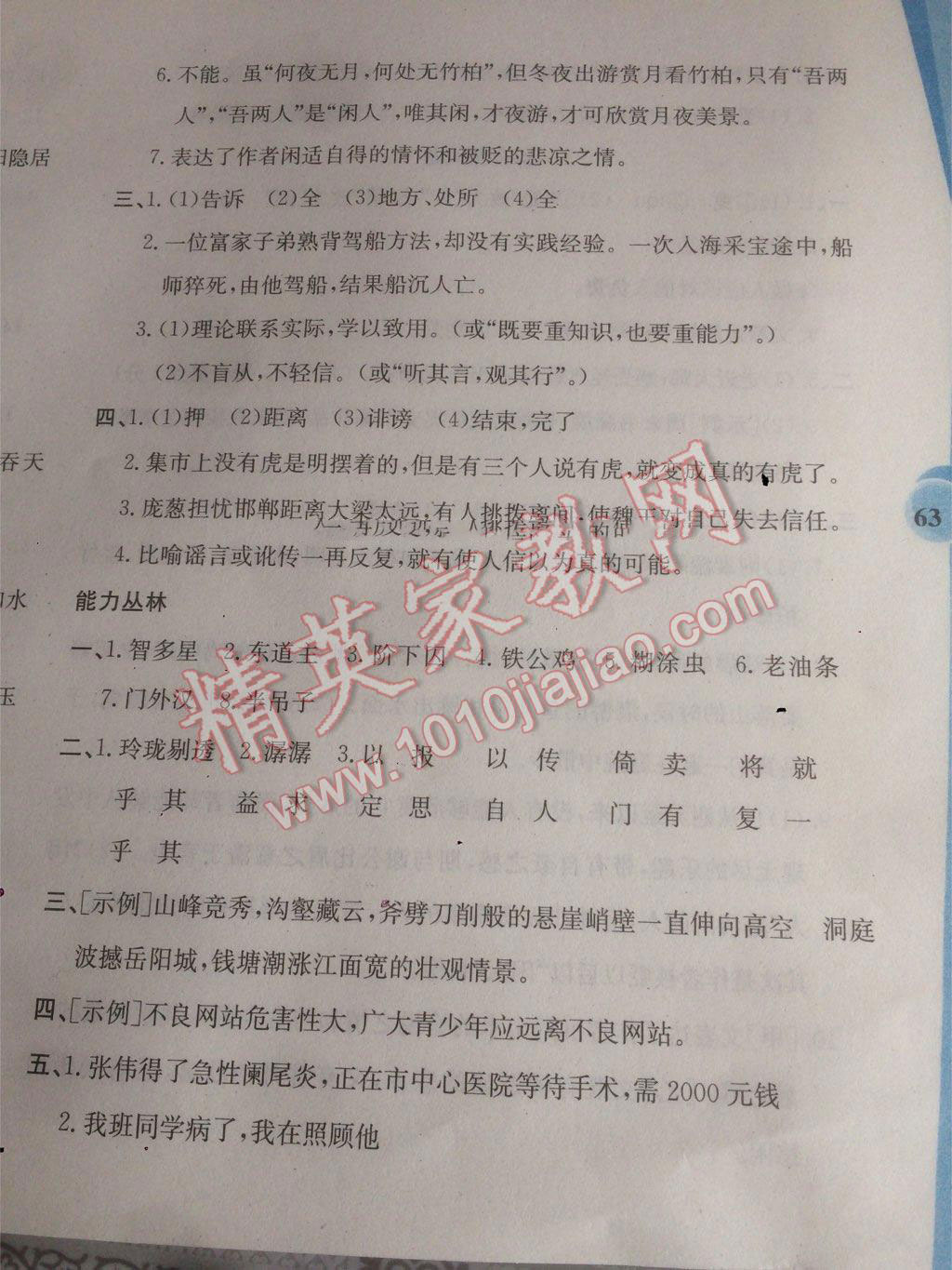 2017年寒假作业与生活八年级语文人教版陕西人民教育出版社 第29页