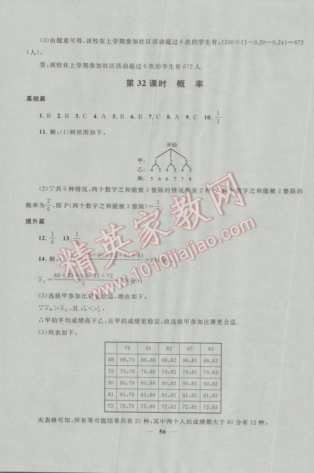 2017年中考提分攻略數(shù)學 參考答案第56頁
