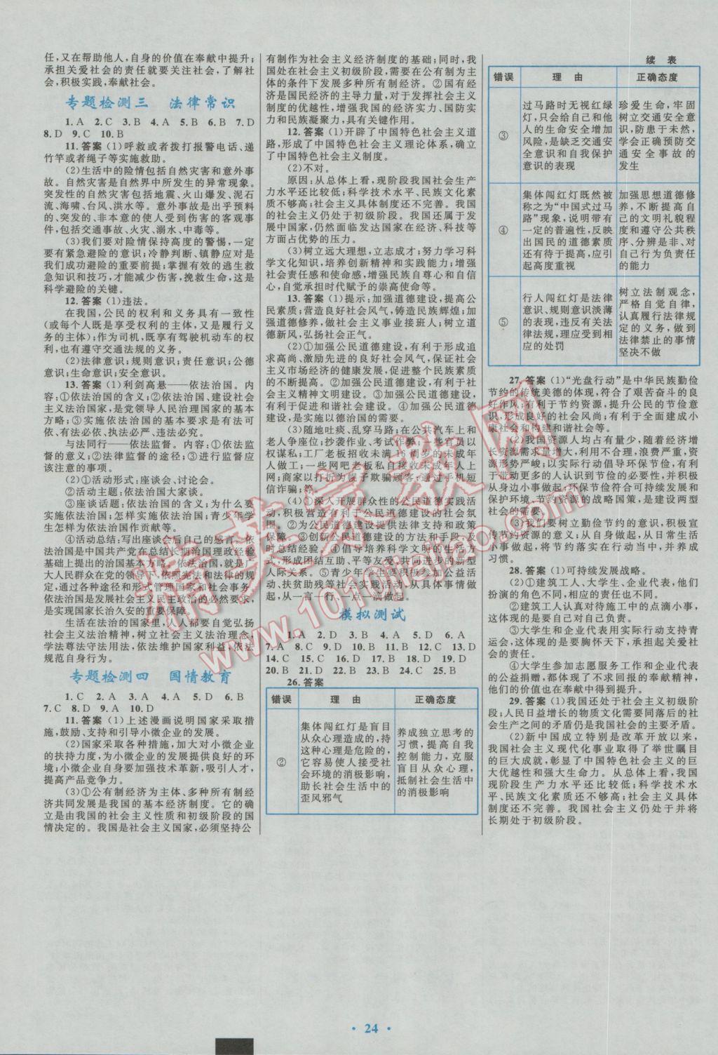 2017年中考總復(fù)習(xí)贏在中考思想品德人教版福建專(zhuān)用 參考答案第6頁(yè)