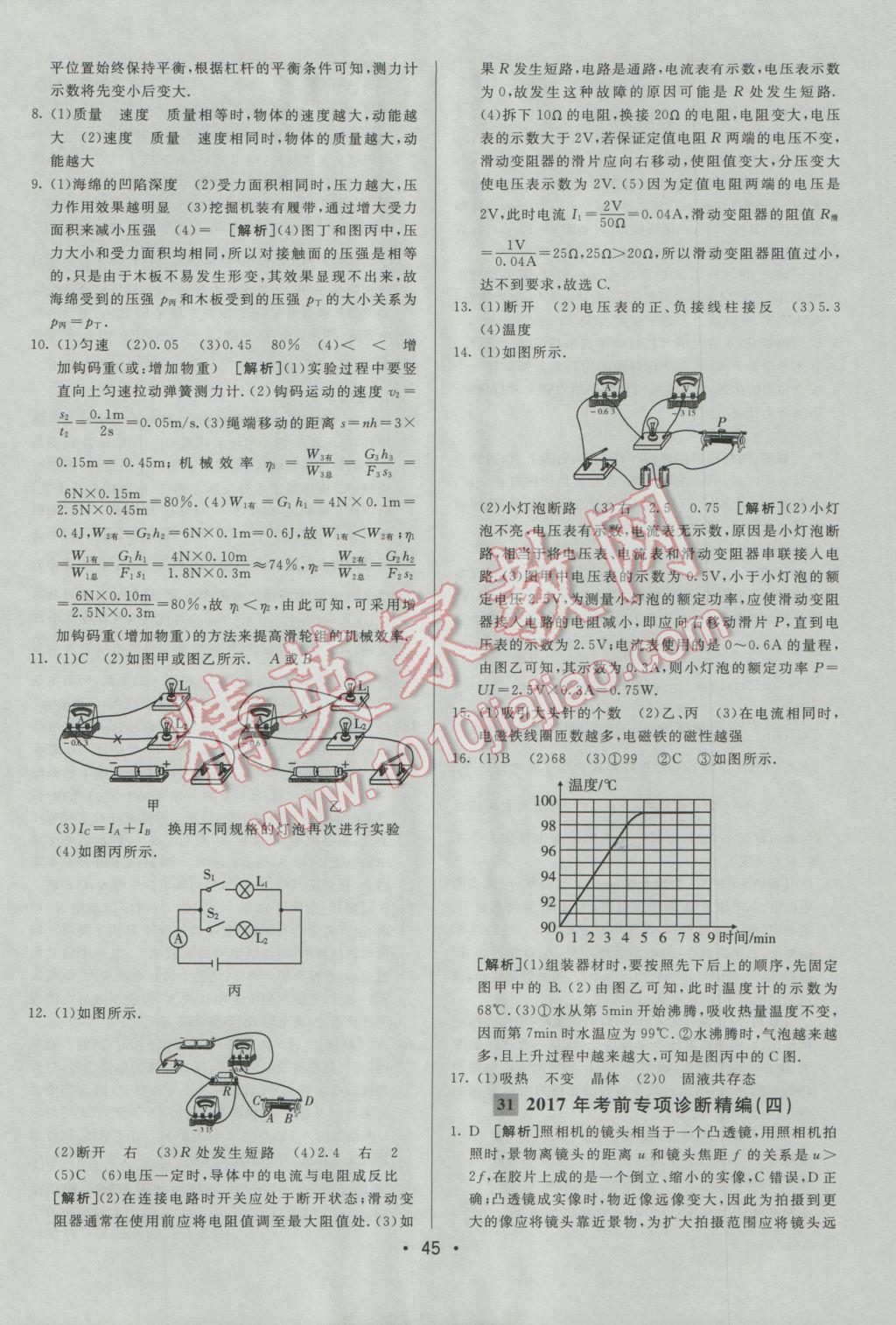 2017年中考妙策山东省17地市2016中考真题超详解33套汇编物理 参考答案第45页