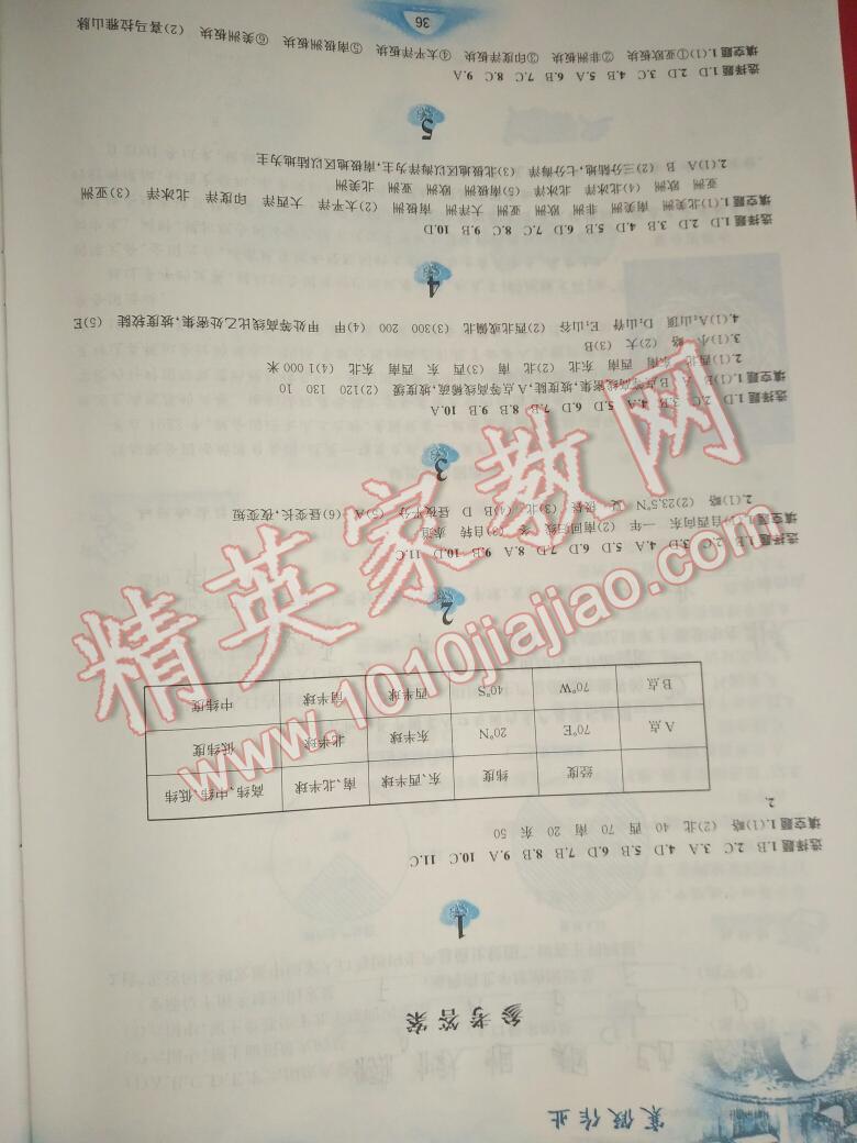 2017年寒假作業(yè)七年級地理人教版黃山書社 第39頁