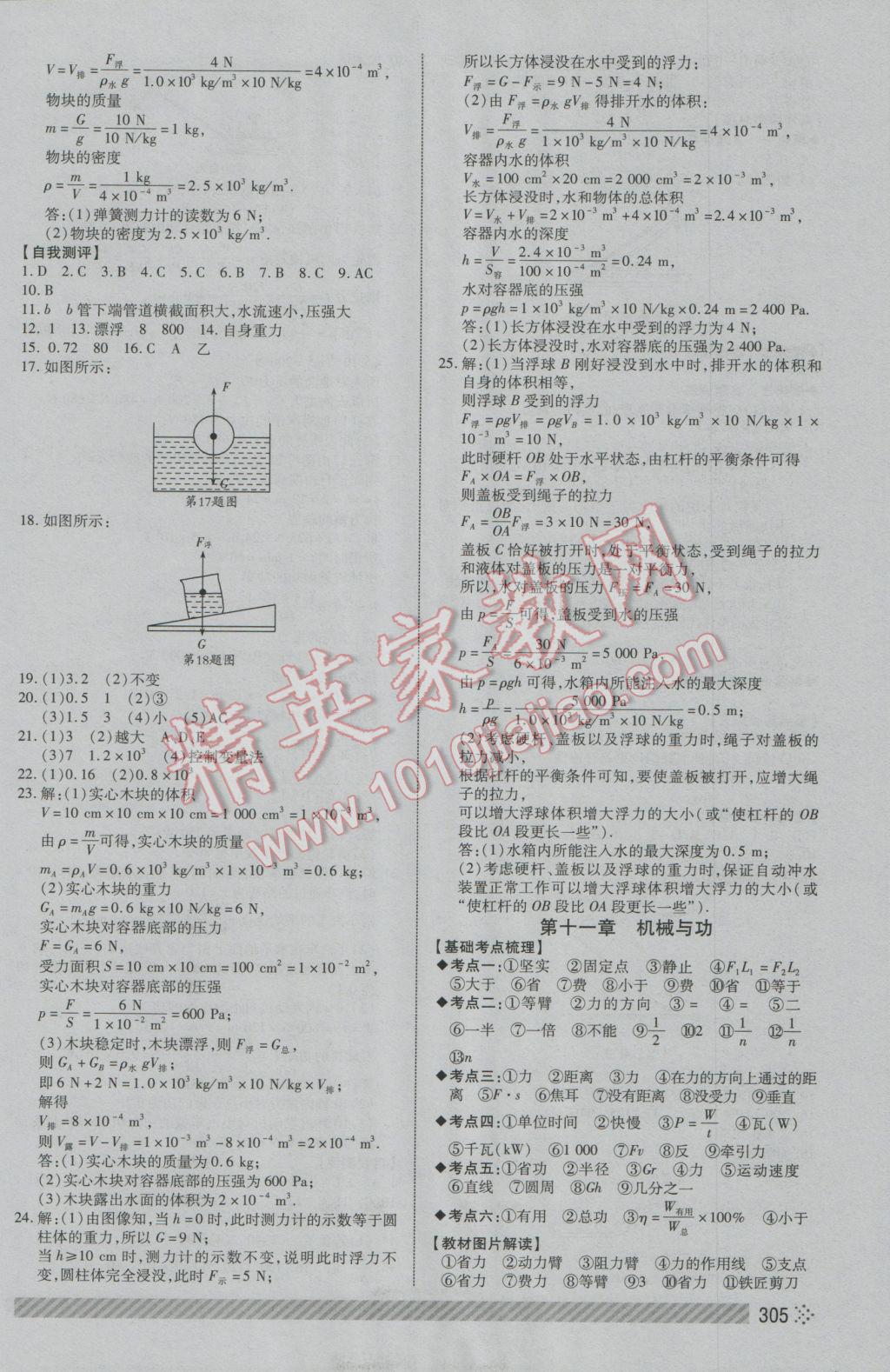 2017年菏澤中考全程導(dǎo)航初中總復(fù)習(xí)物理 參考答案第8頁