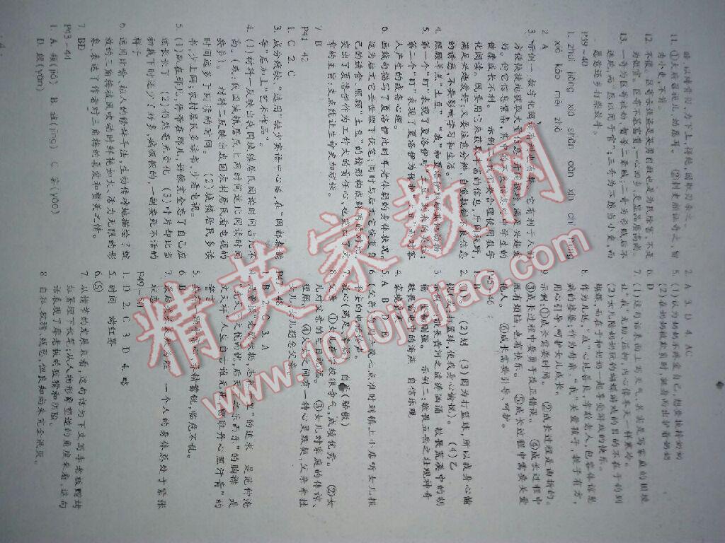 2017年寒假乐园七年级语文北师大版河南专用北京教育出版社 第8页