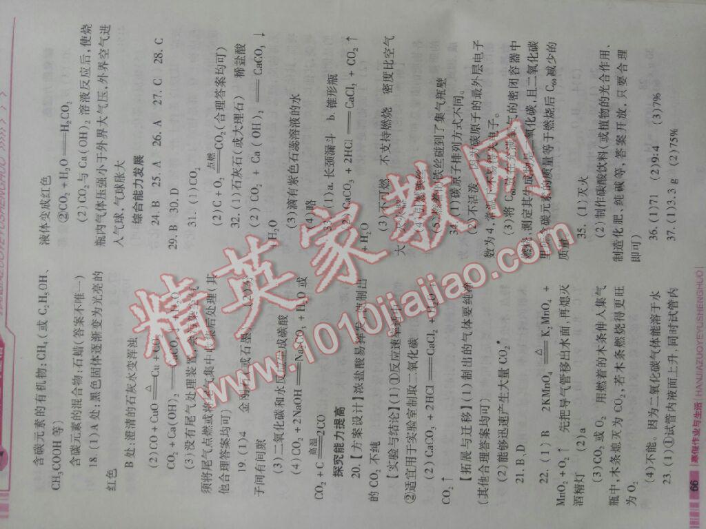 2017年寒假作業(yè)與生活九年級化學(xué)人教版陜西師范大學(xué)出版總社 第7頁