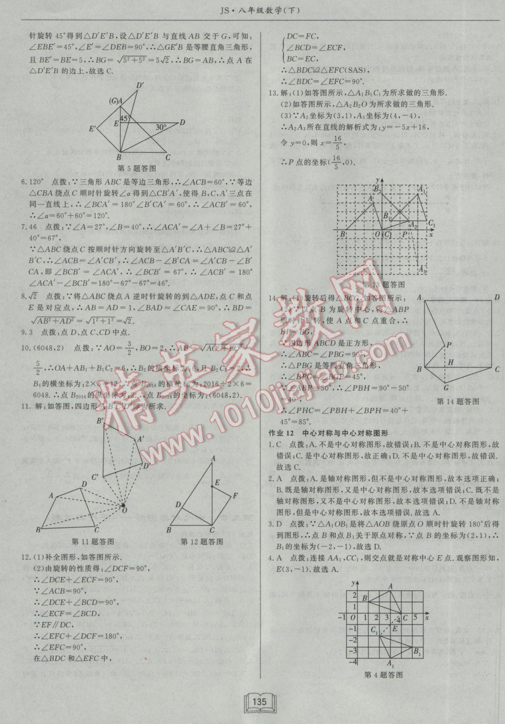 2017年启东中学作业本八年级数学下册江苏版 参考答案第7页