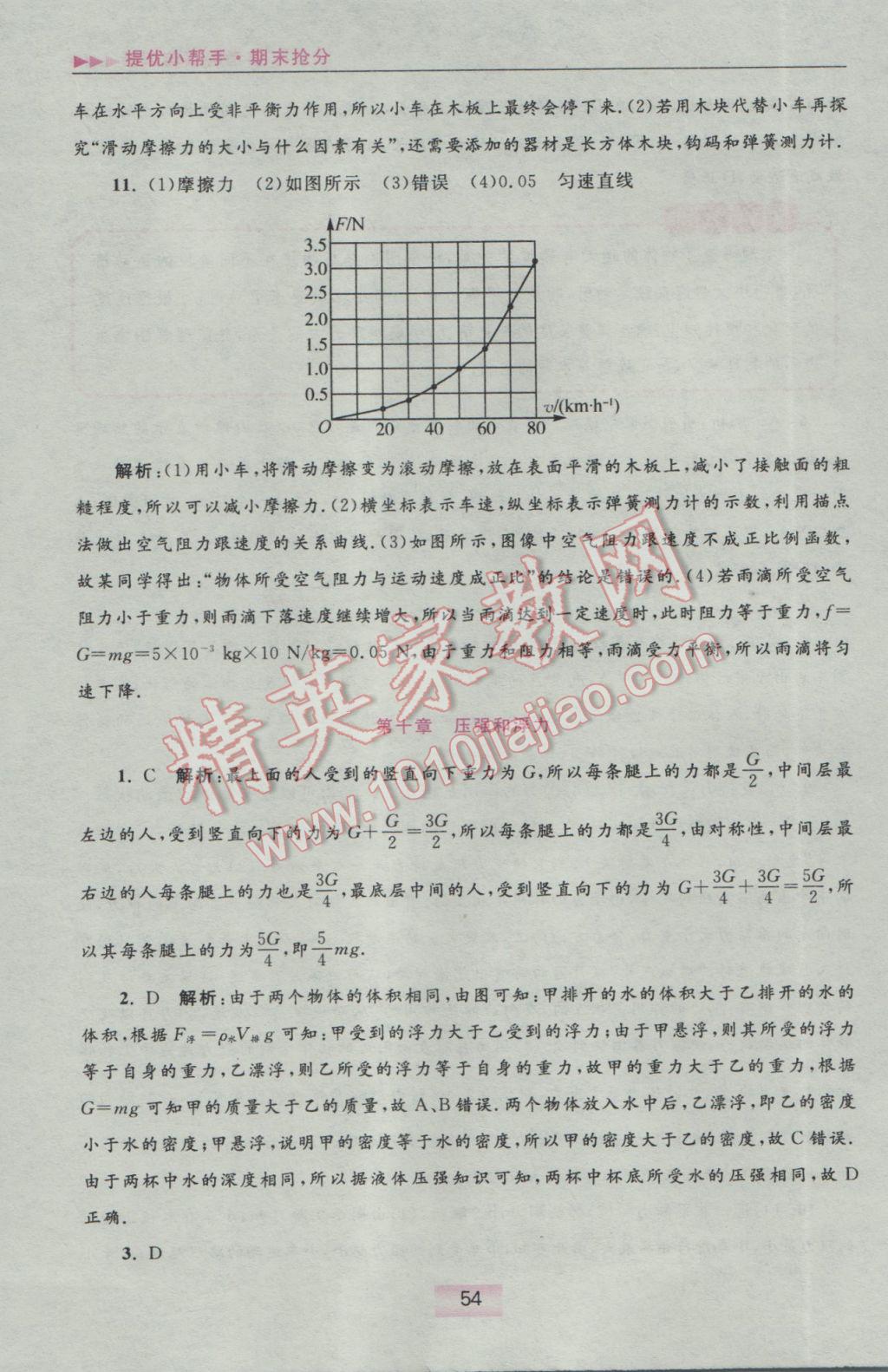 2017年初中物理小题狂做八年级下册苏科版提优版 提优小帮手期末抢分专用第38页