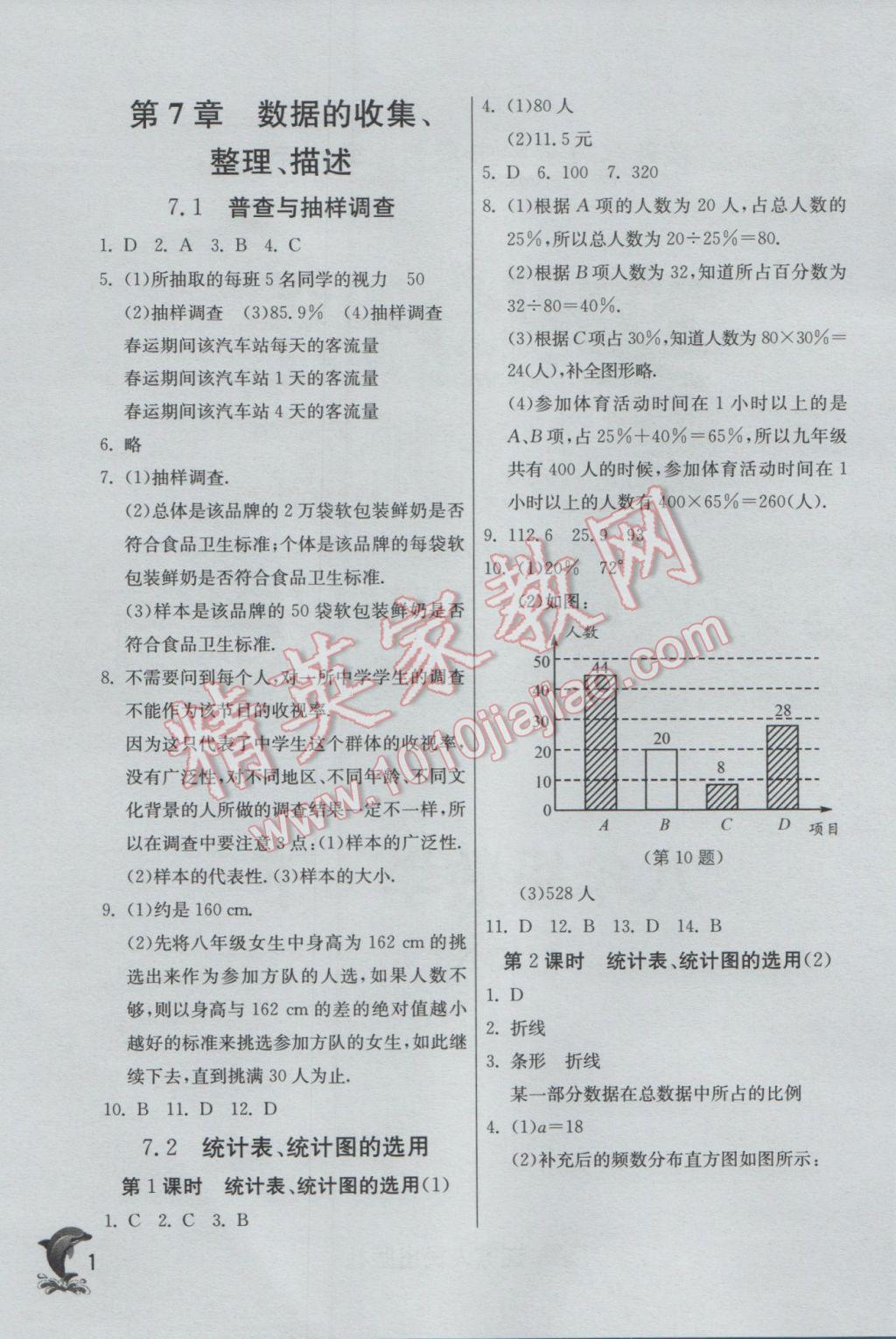 2017年實驗班提優(yōu)訓練八年級數學下冊蘇科版 參考答案第1頁