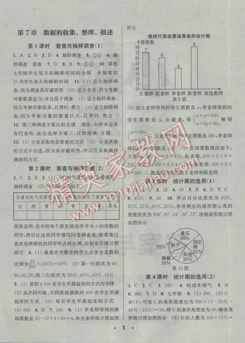 2017年通城學(xué)典小題精練八年級(jí)數(shù)學(xué)下冊(cè)蘇科版 參考答案第1頁(yè)