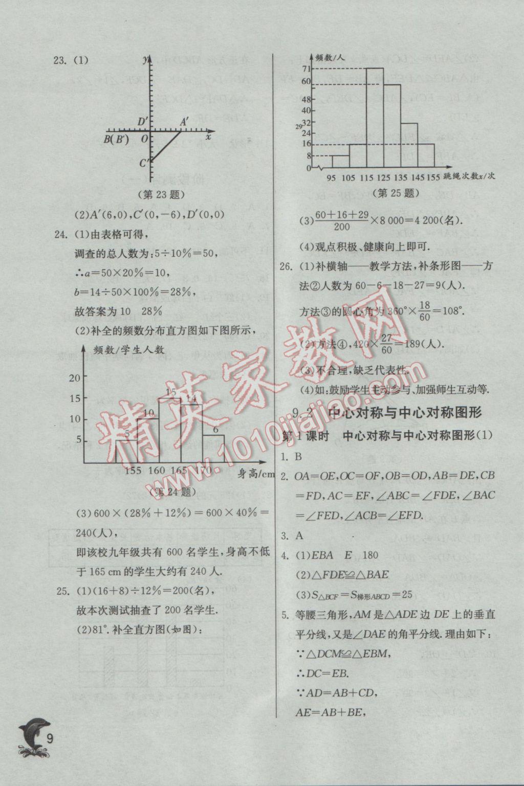 2017年實驗班提優(yōu)訓(xùn)練八年級數(shù)學(xué)下冊蘇科版 參考答案第9頁