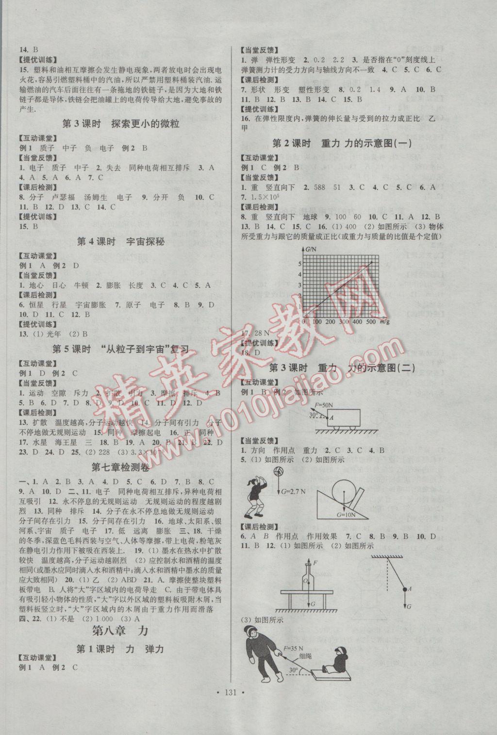 2017年南通小題課時作業(yè)本八年級物理下冊蘇科版 參考答案第3頁