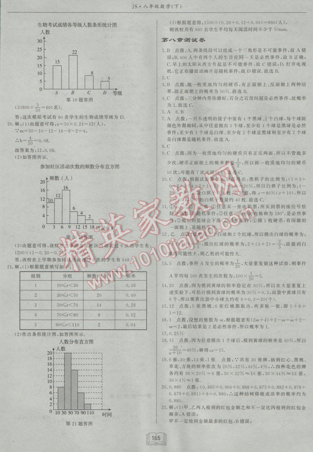 2017年启东中学作业本八年级数学下册江苏版 参考答案第37页