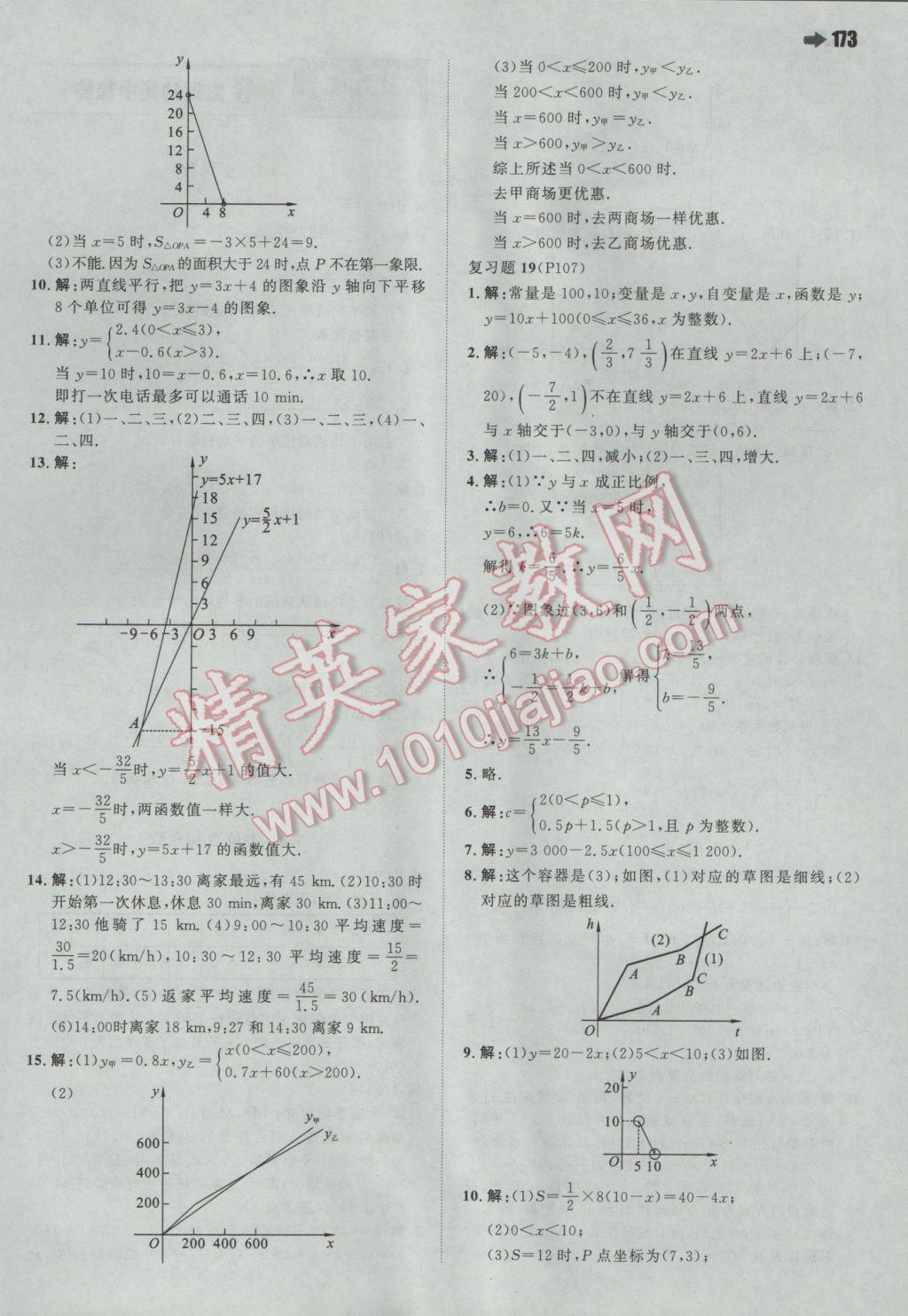 2017年一本初中数学八年级下册人教版 参考答案第51页