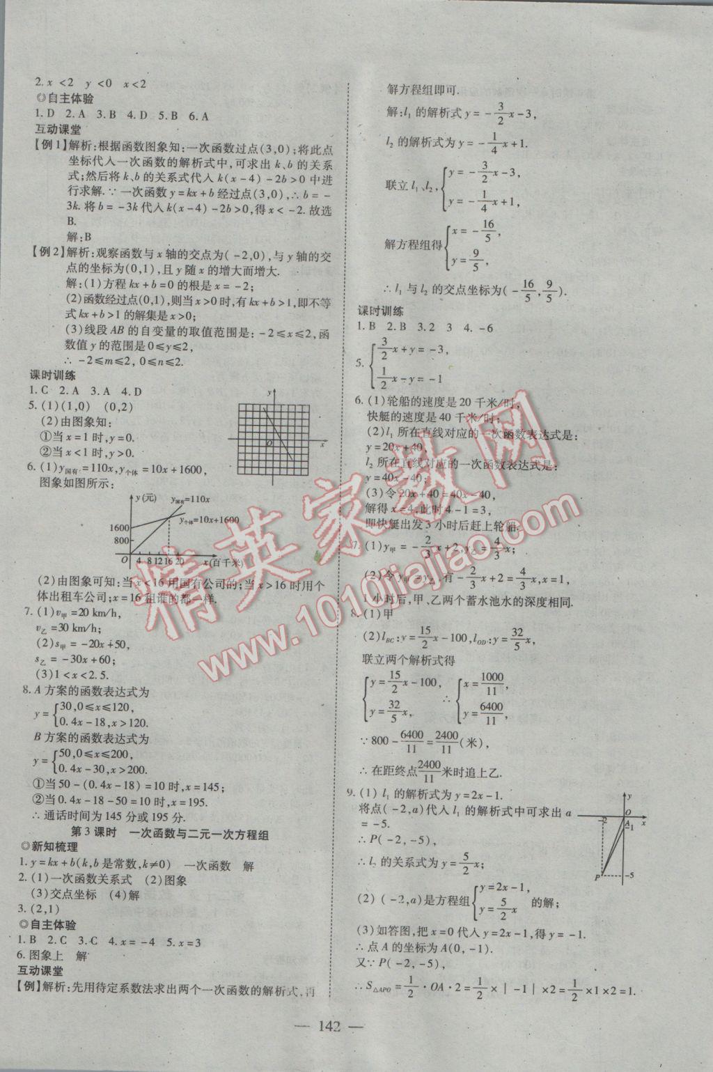 2017年有效课堂课时导学案八年级数学下册 参考答案第18页