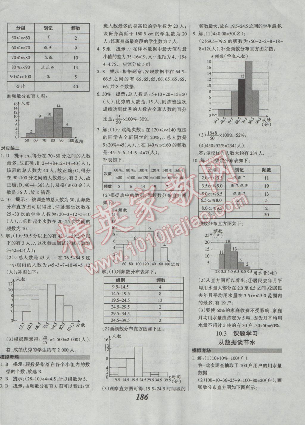 2017年全优课堂考点集训与满分备考七年级数学下册人教版 参考答案第38页