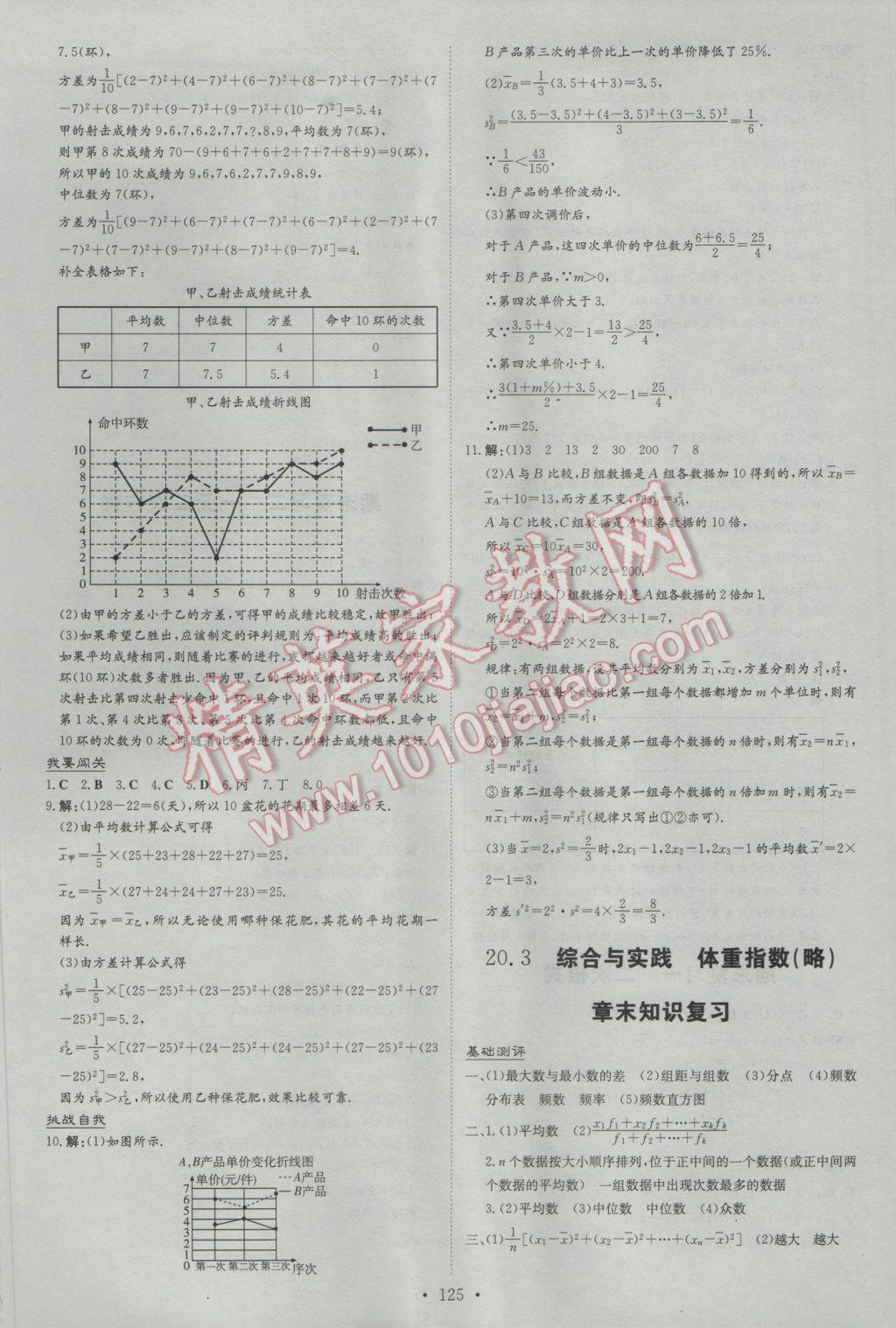 2017年練案課時(shí)作業(yè)本八年級(jí)數(shù)學(xué)下冊(cè)滬科版 參考答案第21頁