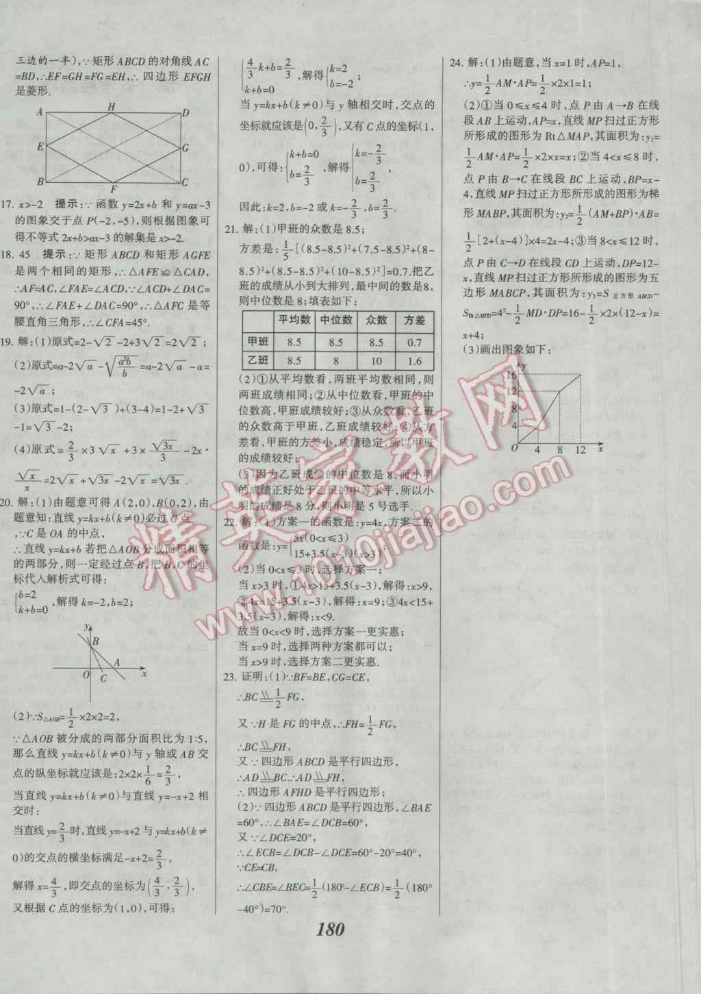 2017年全優(yōu)課堂考點集訓(xùn)與滿分備考八年級數(shù)學(xué)下冊人教版 參考答案第44頁