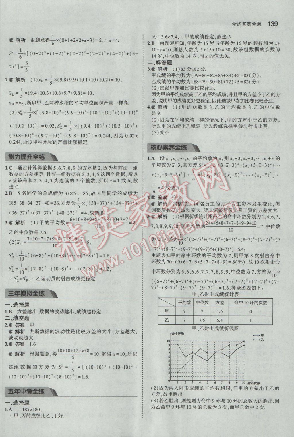 2017年5年中考3年模拟初中数学八年级下册华师大版 参考答案第36页