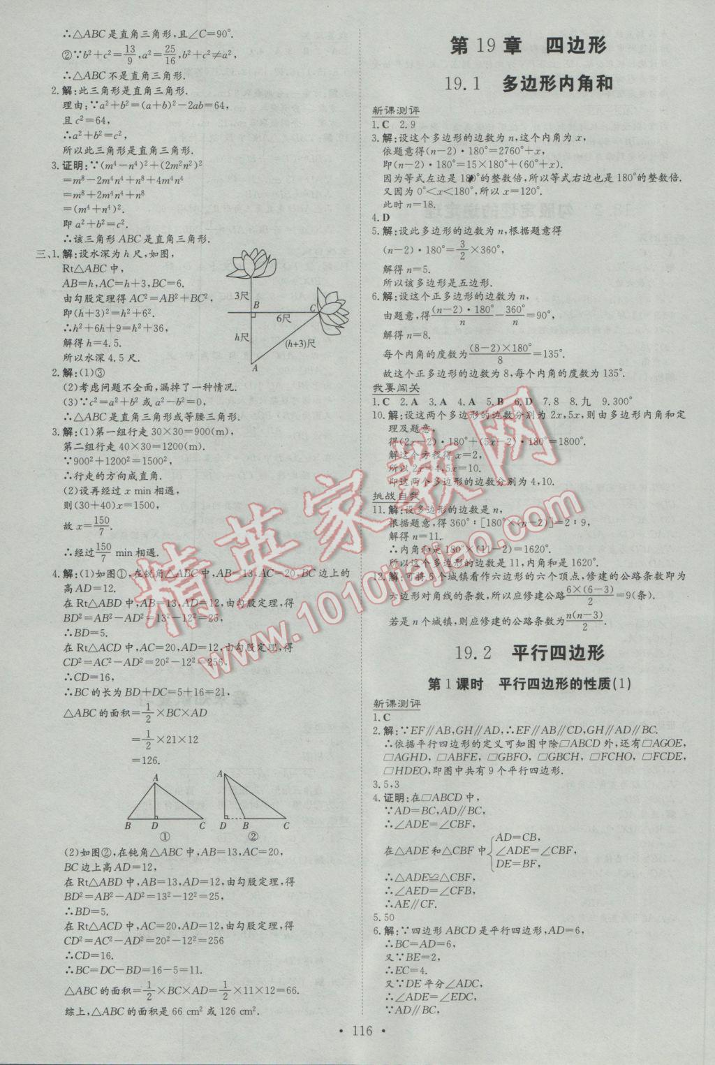 2017年練案課時(shí)作業(yè)本八年級(jí)數(shù)學(xué)下冊(cè)滬科版 參考答案第12頁