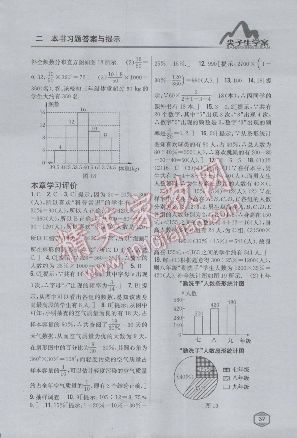 2017年尖子生學(xué)案八年級(jí)數(shù)學(xué)下冊(cè)蘇科版 參考答案第7頁