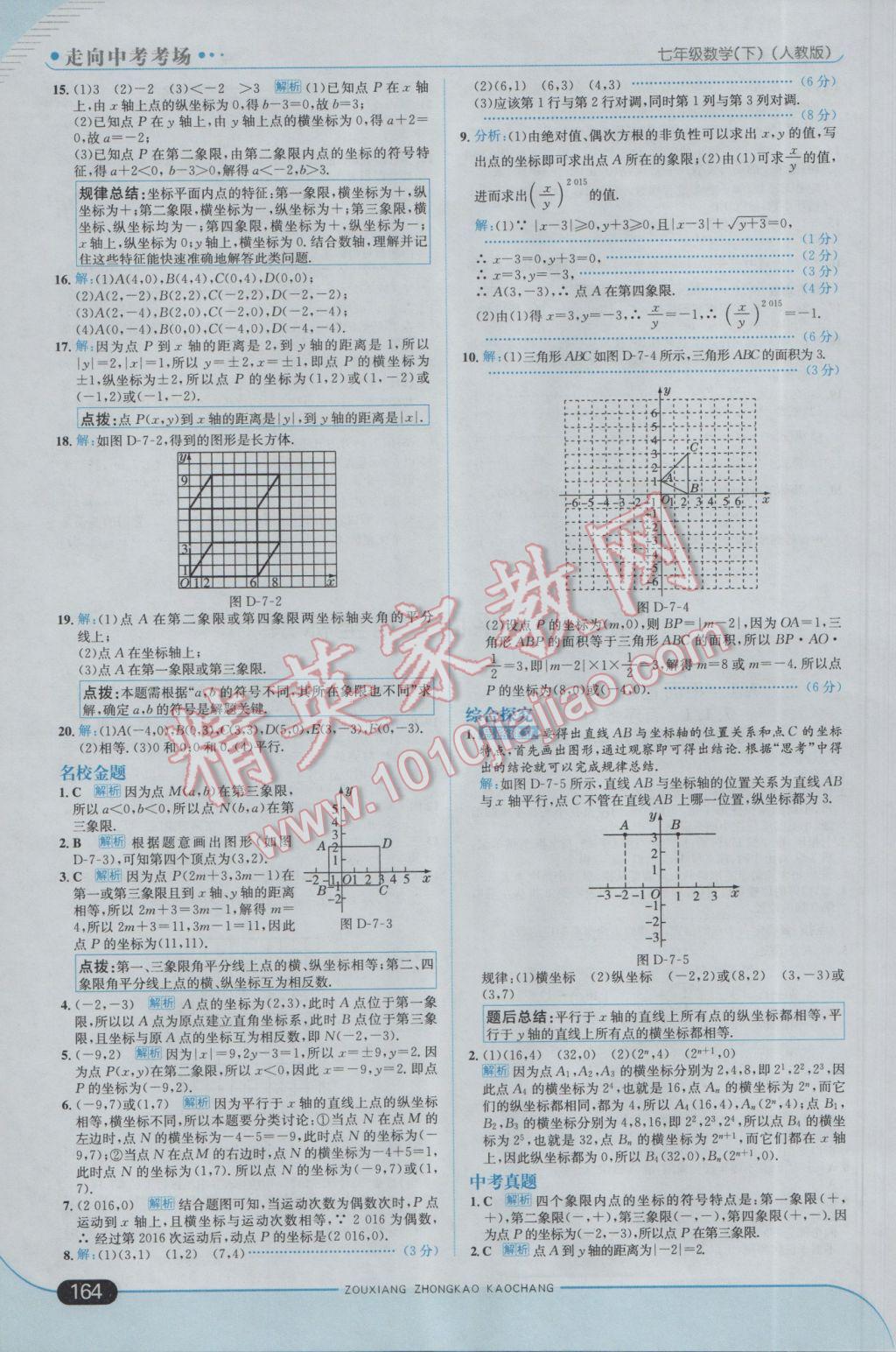 2017年走向中考考场七年级数学下册人教版 参考答案第14页