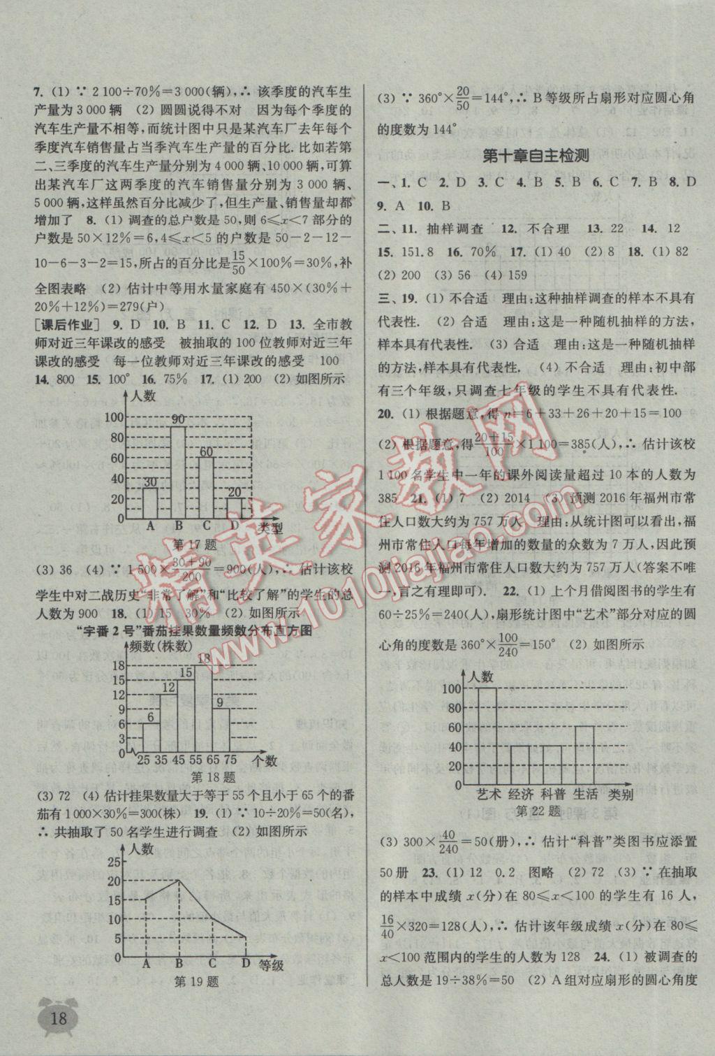 2017年通城学典课时作业本七年级数学下册人教版 参考答案第18页