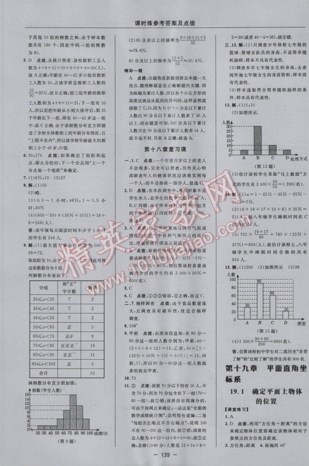 2017年點(diǎn)撥訓(xùn)練八年級(jí)數(shù)學(xué)下冊(cè)冀教版 參考答案第13頁