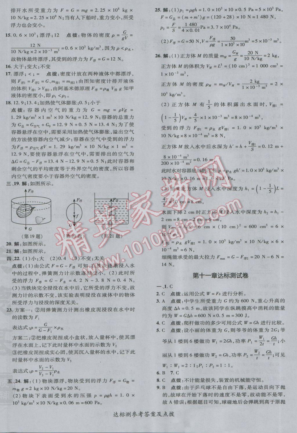 2017年點撥訓練八年級物理下冊人教版 參考答案第4頁