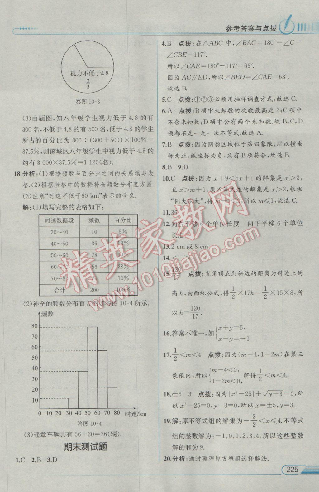 2017年教材解讀七年級數(shù)學(xué)下冊人教版 參考答案第41頁