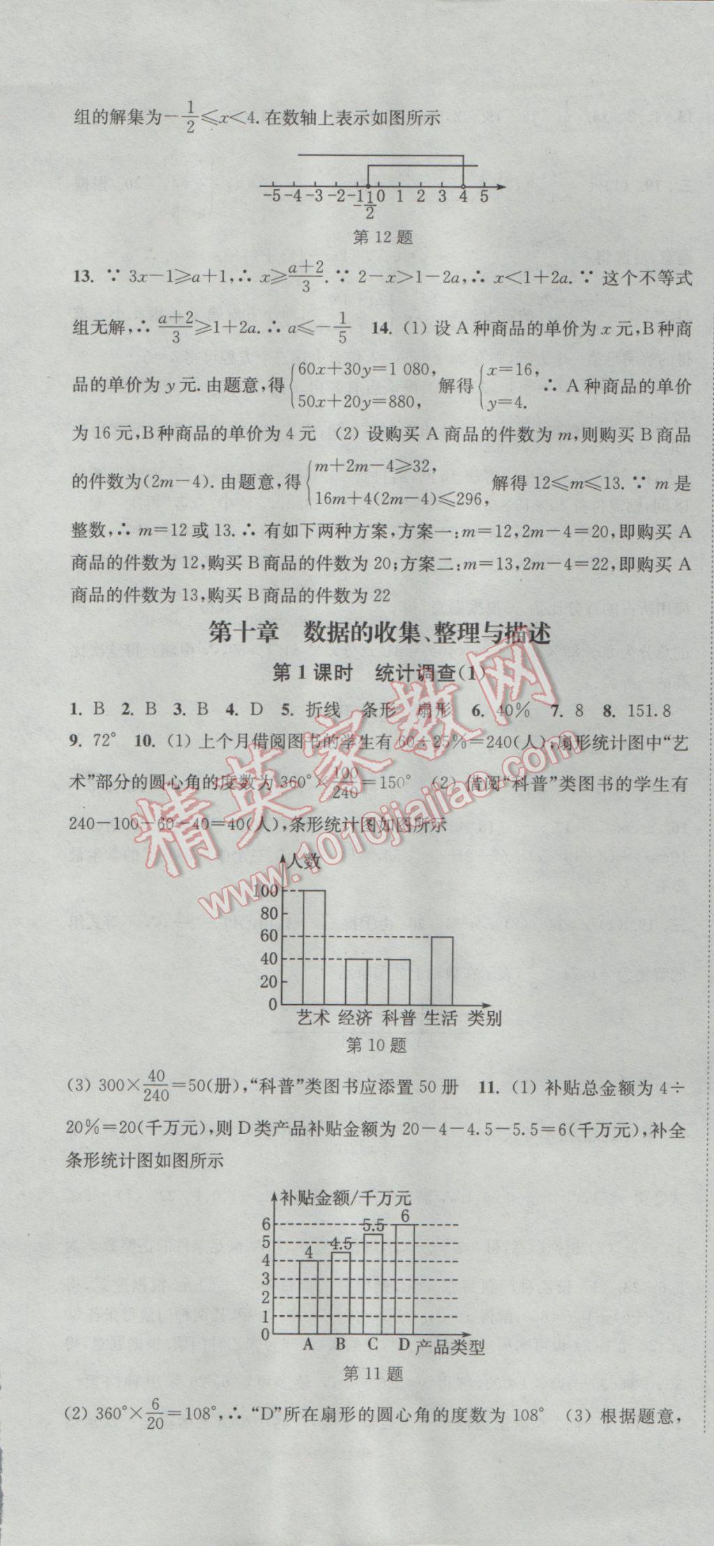 2017年通城学典活页检测七年级数学下册人教版 参考答案第13页