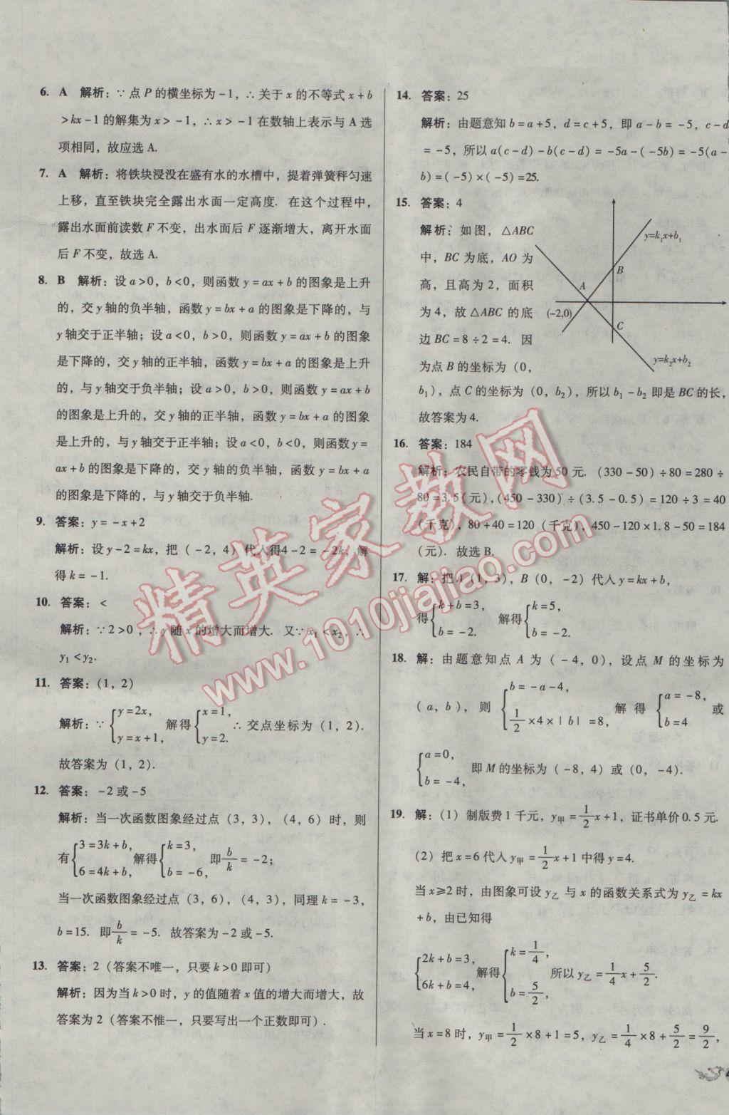 2017年单元加期末复习与测试八年级数学下册人教版 参考答案第13页