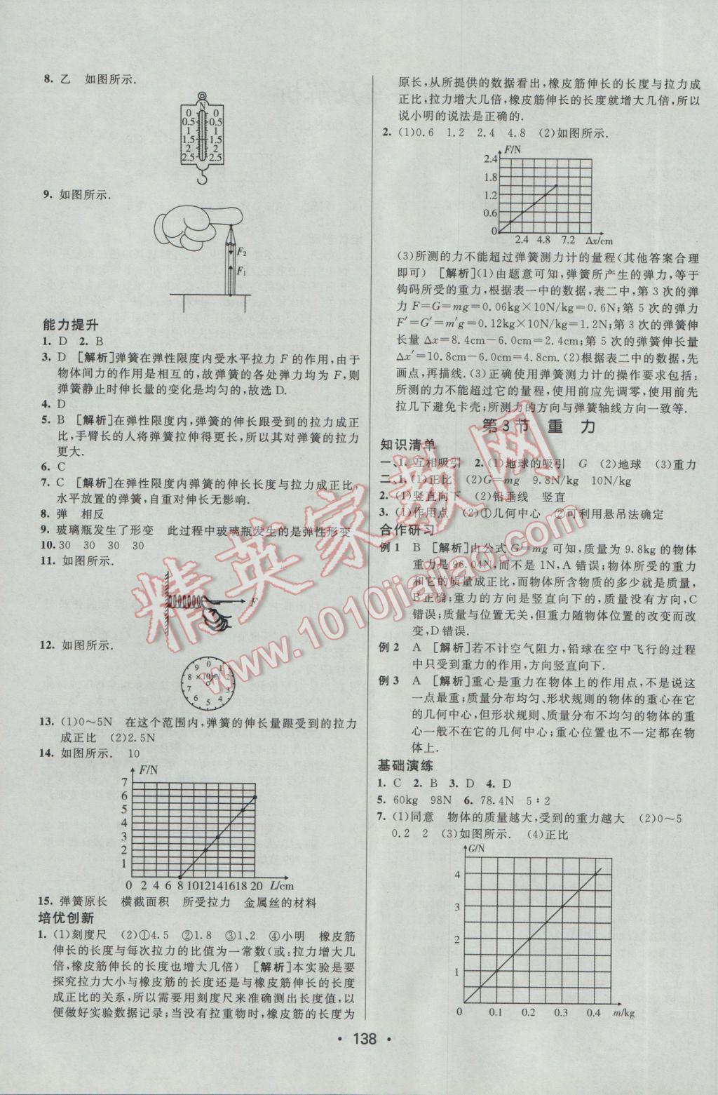 2017年同行學案學練測八年級物理下冊人教版 參考答案第2頁