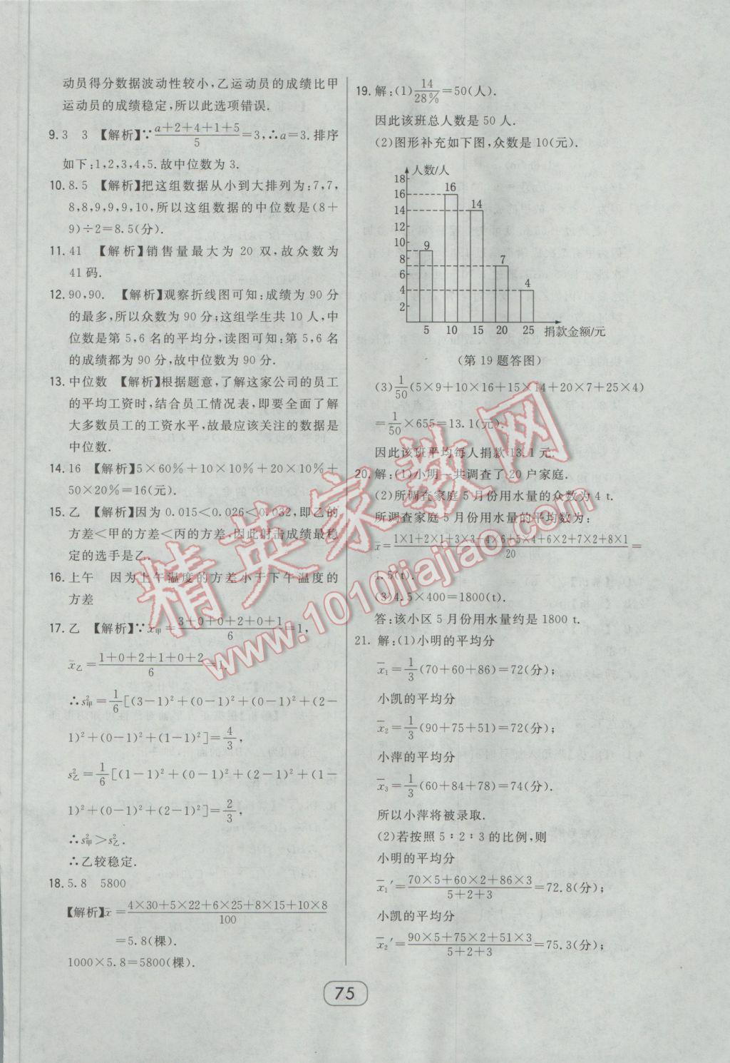 2017年北大綠卡課時同步講練八年級數(shù)學下冊人教版 參考答案第63頁