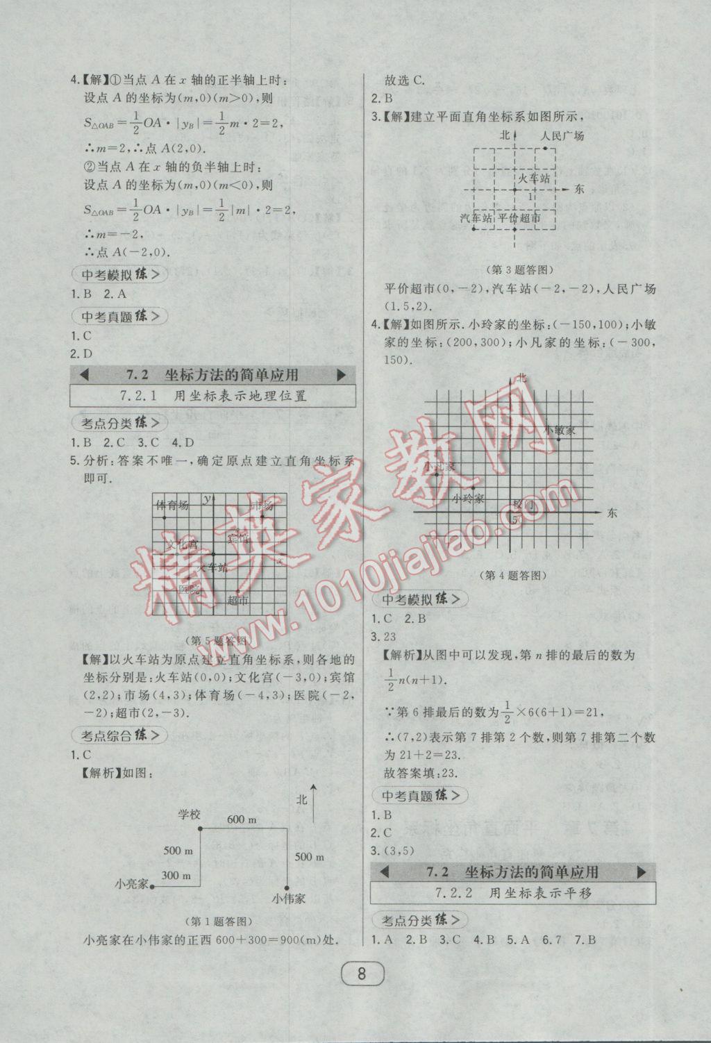 2017年北大绿卡课时同步讲练七年级数学下册人教版 参考答案第14页