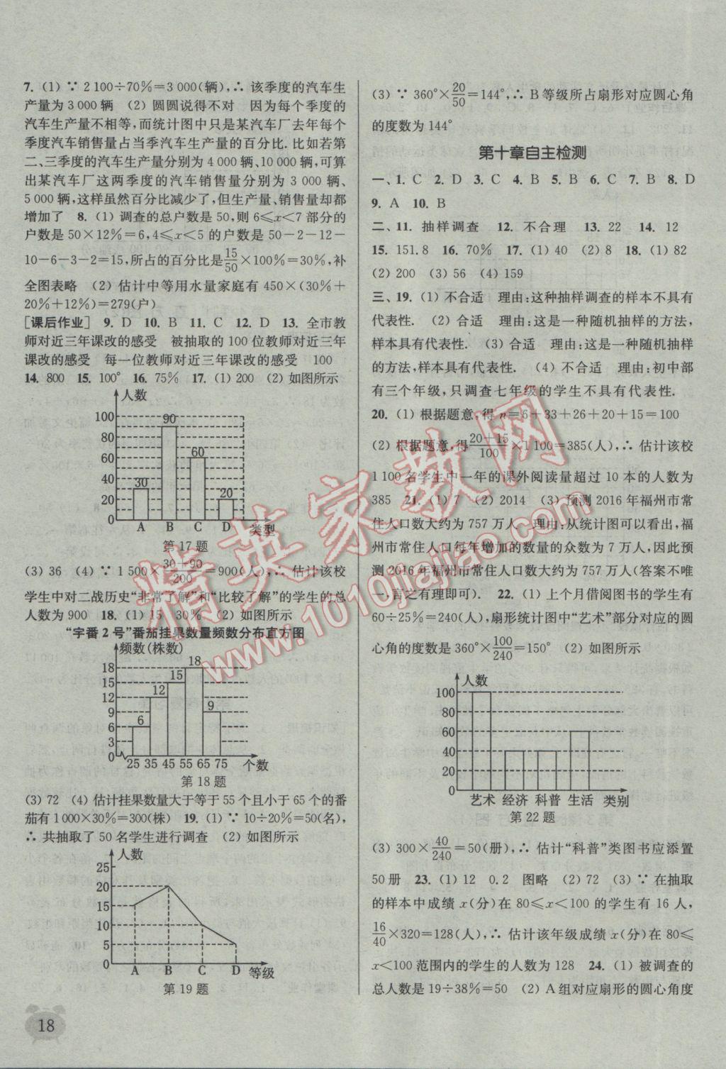 2017年通城学典课时作业本七年级数学下册人教版江苏专用 参考答案第19页