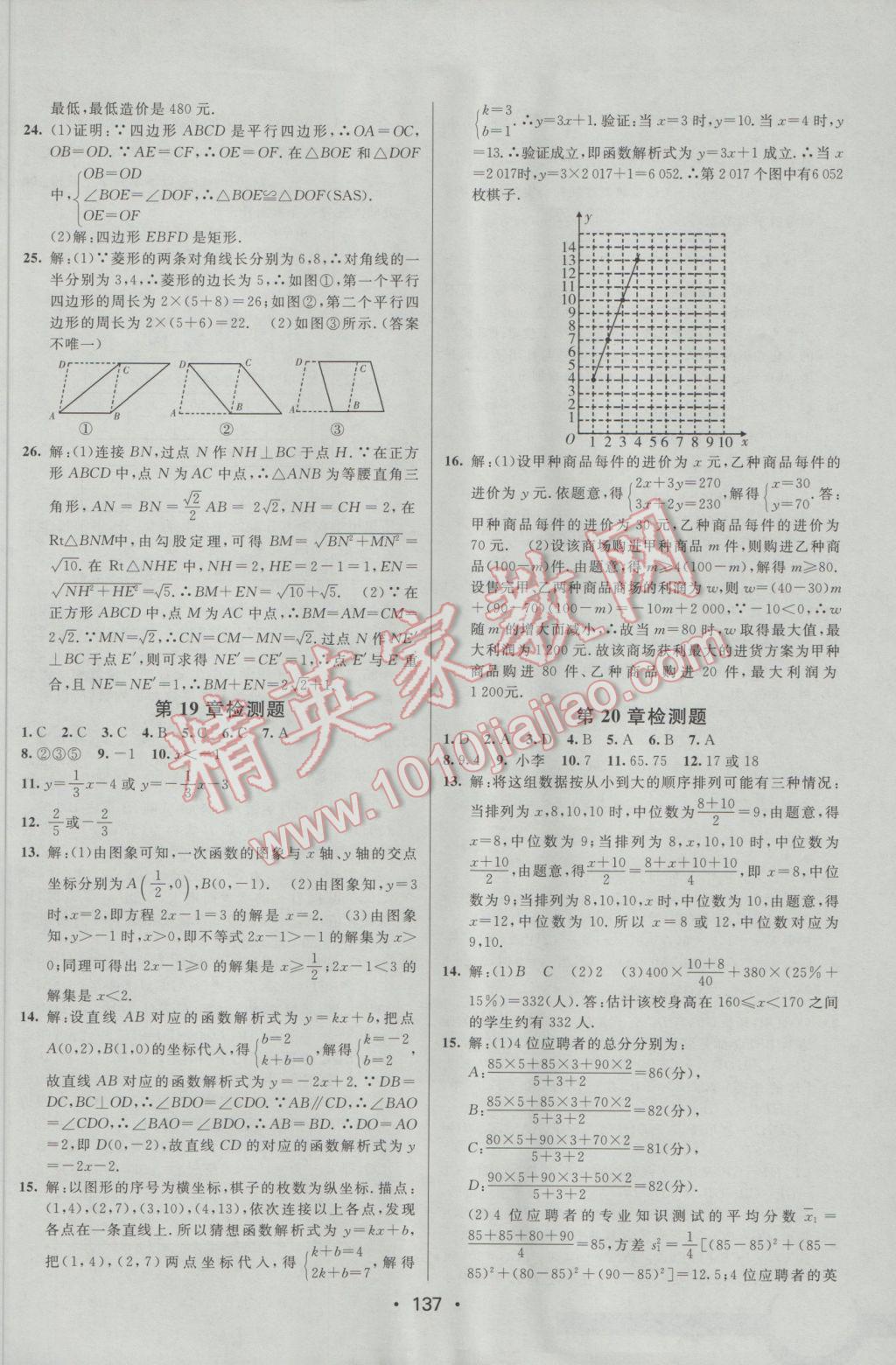 2017年同行學(xué)案學(xué)練測(cè)八年級(jí)數(shù)學(xué)下冊(cè)人教版 參考答案第21頁(yè)