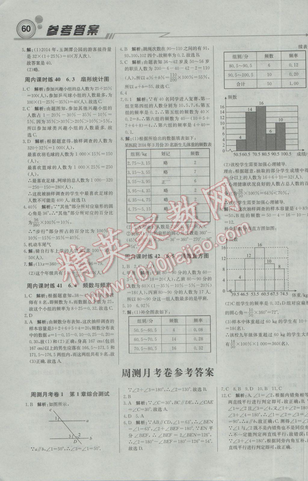 2017年輕巧奪冠周測月考直通中考七年級數(shù)學下冊浙教版 參考答案第12頁