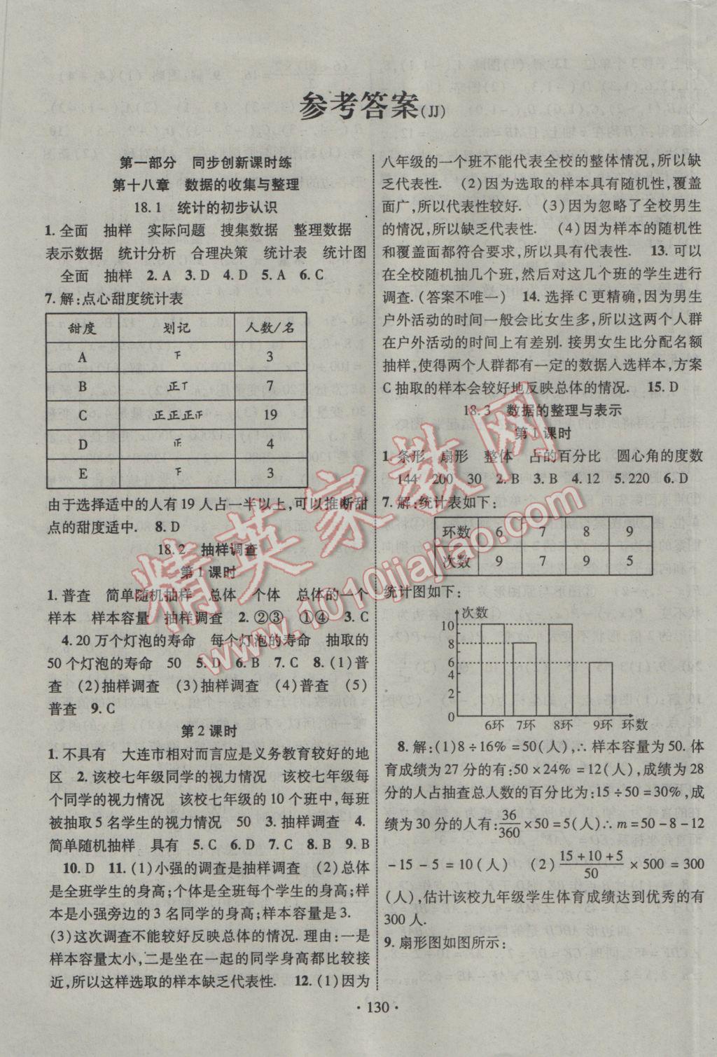 2017年暢優(yōu)新課堂八年級(jí)數(shù)學(xué)下冊(cè)冀教版 參考答案第1頁