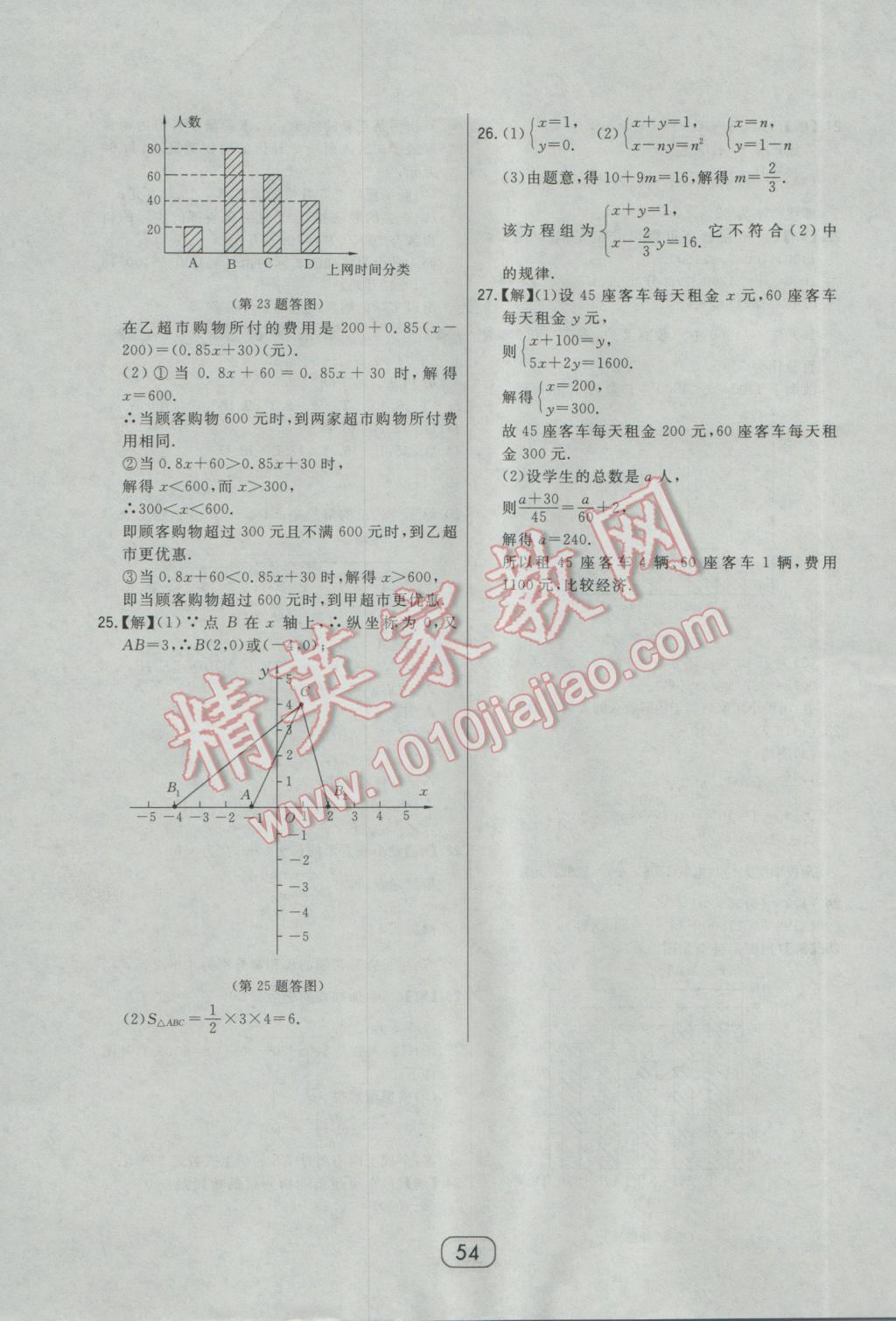 2017年北大绿卡课时同步讲练七年级数学下册人教版 参考答案第28页